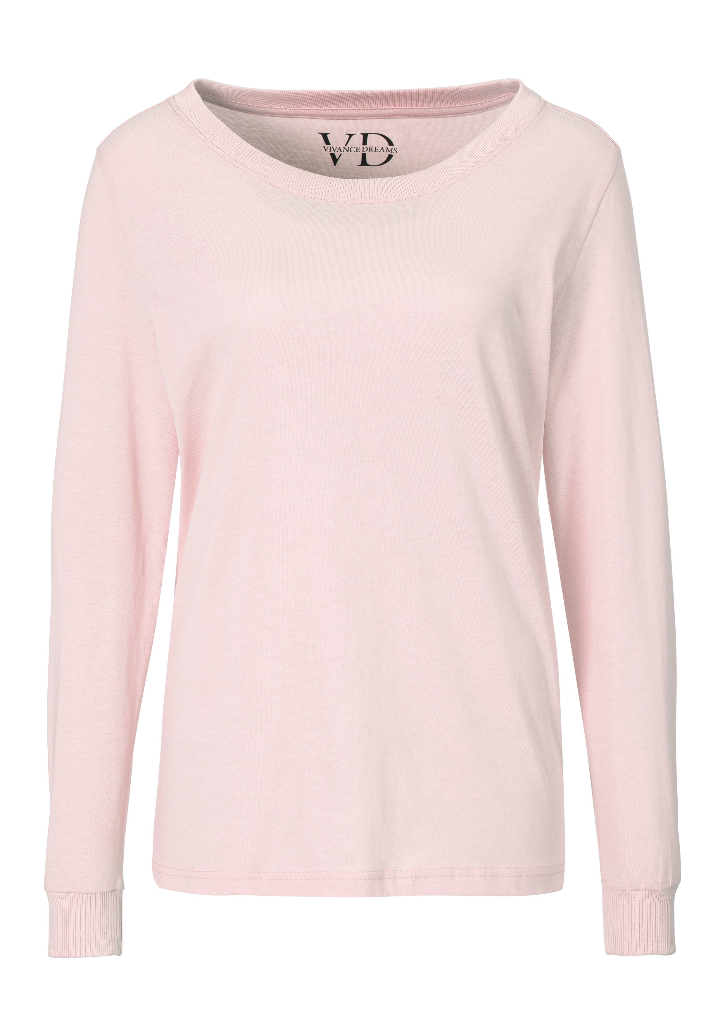 Vivance Dreams Pyjamaoberteil mit Rippbündchen