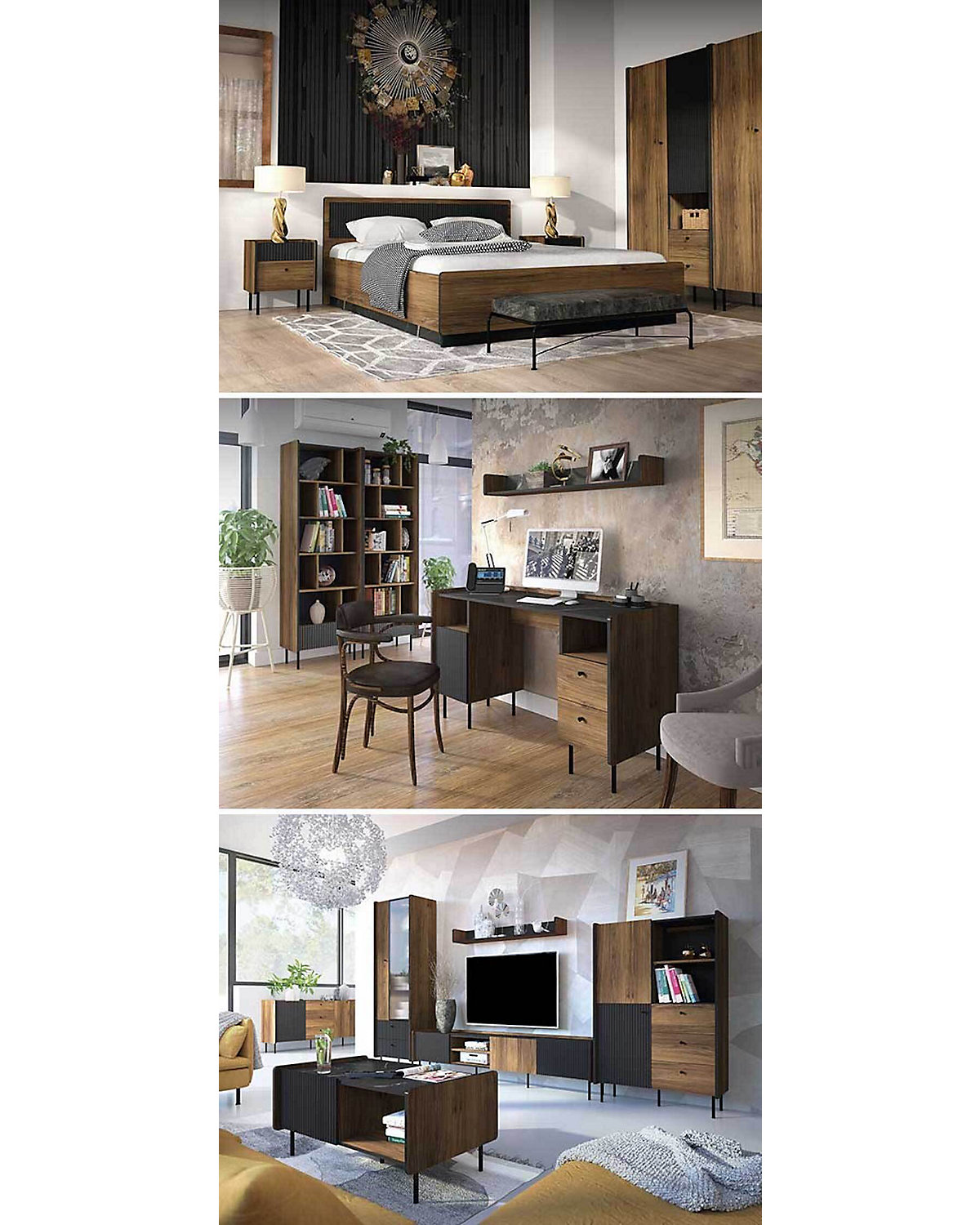 Kleiderschrank Drehtürenschrank Pereto 88x55x190cm 2-türig mit 2 Schubladen