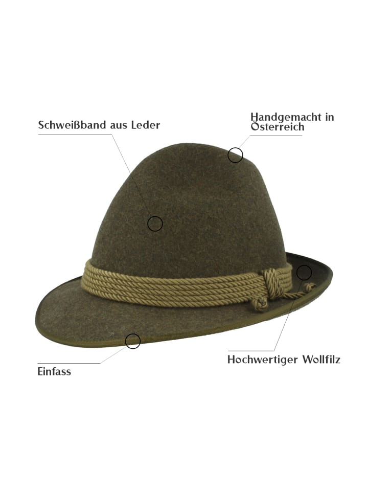 Hutmacher Zapf Trachtenhut in grün günstig kaufen 55