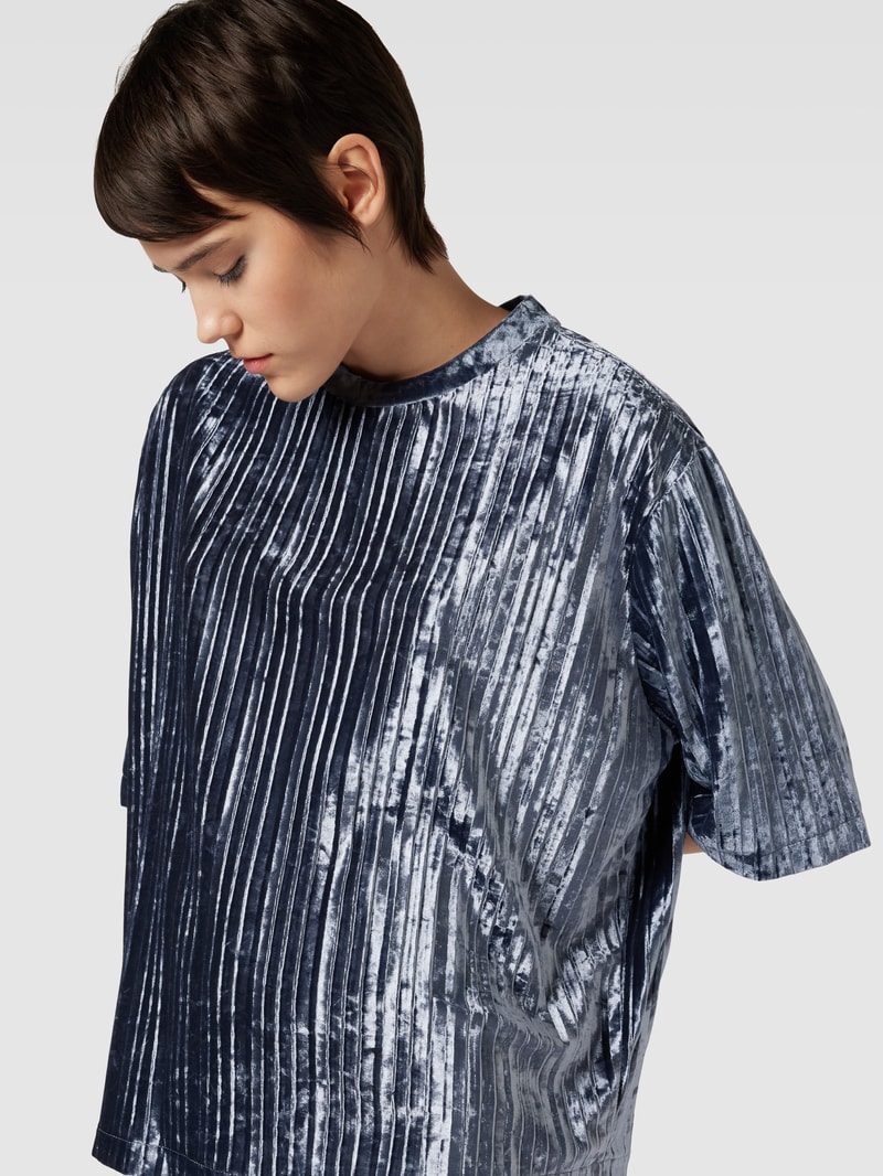 T-Shirt in Ripp-Optik Modell 'XGOGO' in royalblau