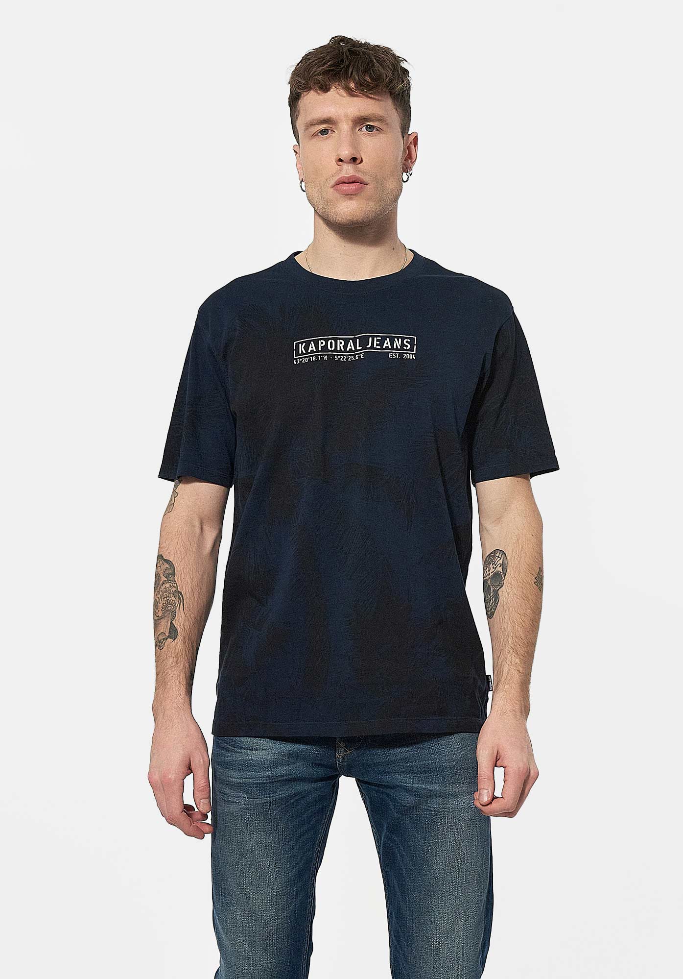 MARTI  T-shirt bleu Homme en 100% coton