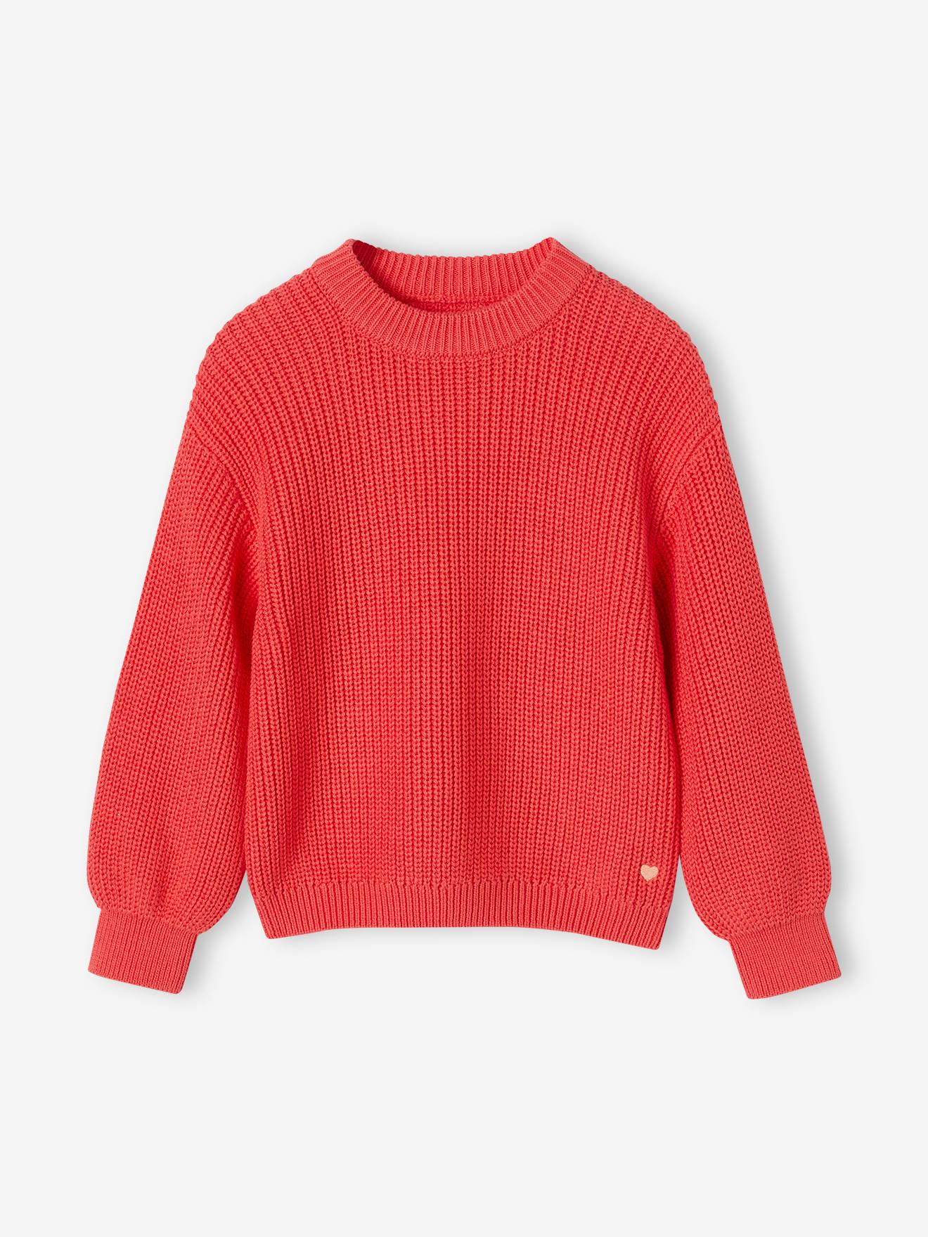 Vertbaudet Mädchen Pullover aus Rippstrick Oeko-Tex - koralle