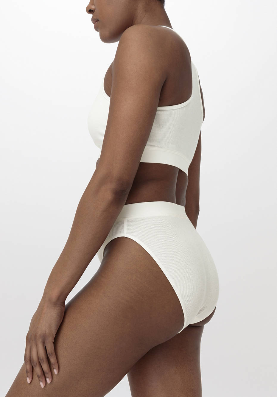 Ripp-Taillenslip High Waist aus Bio-Baumwolle