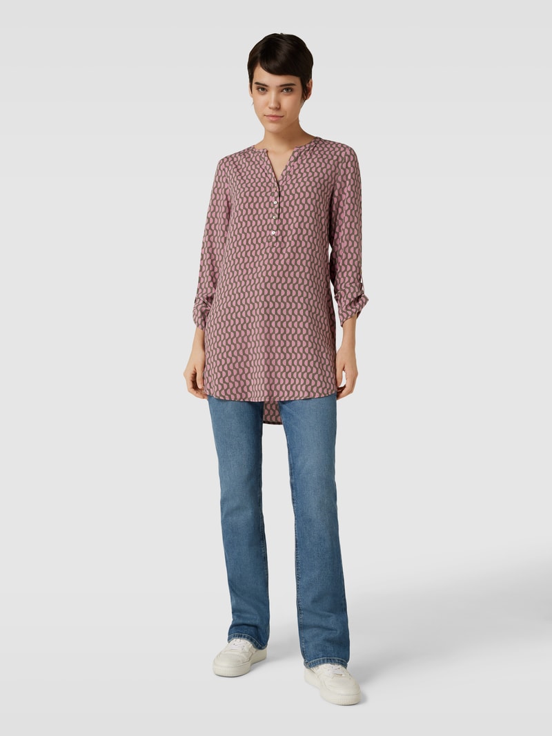 Bluse aus Viskose mit Allover-Print in schilf