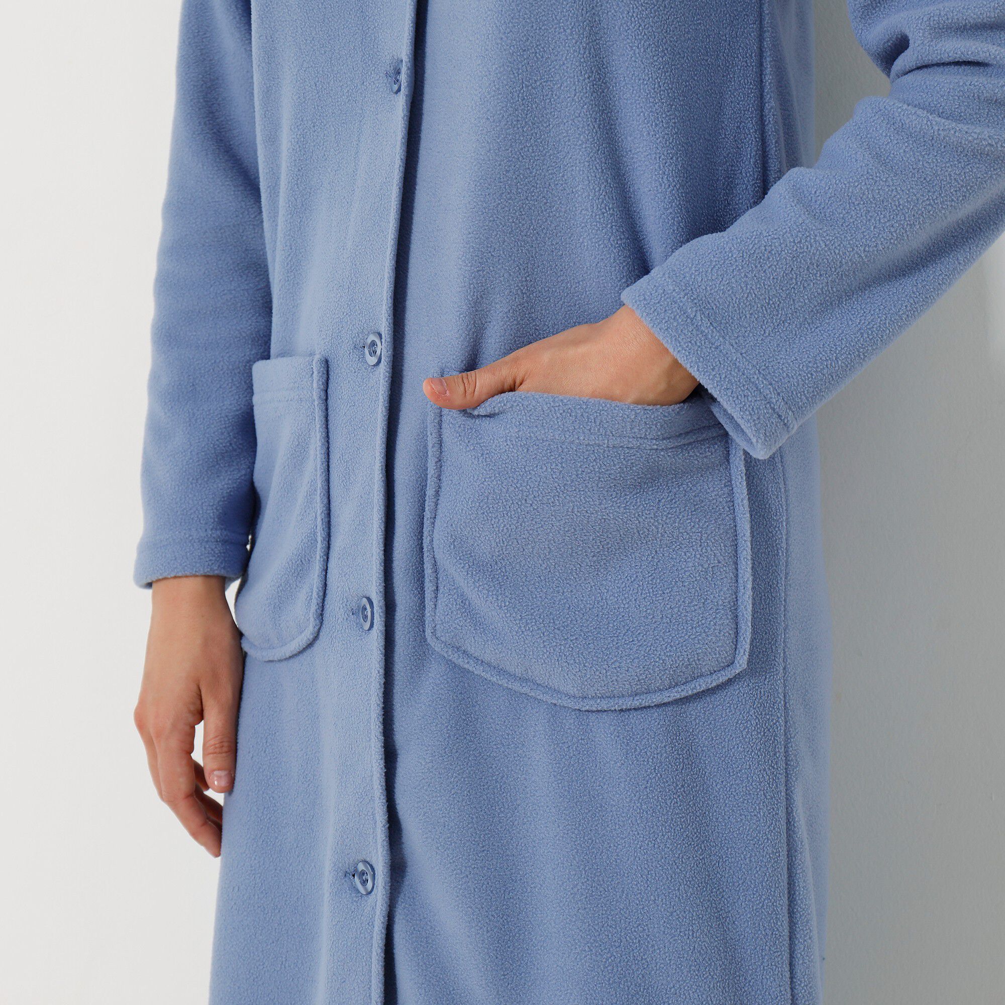 Peignoir polaire boutonné