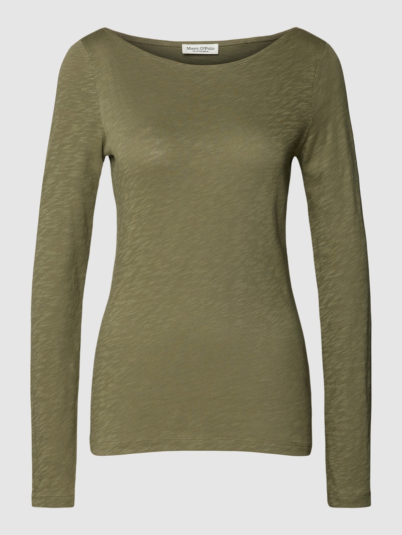 Longsleeve mit Rundhalsausschnitt in olivgrün