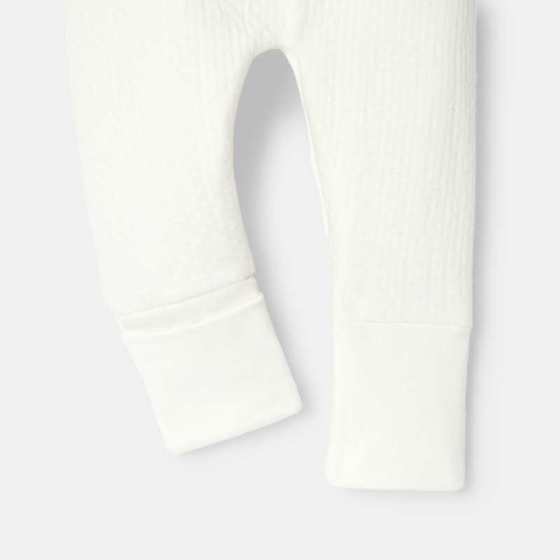 Pyjama sans pied en coton bio blanc naissance Absorba