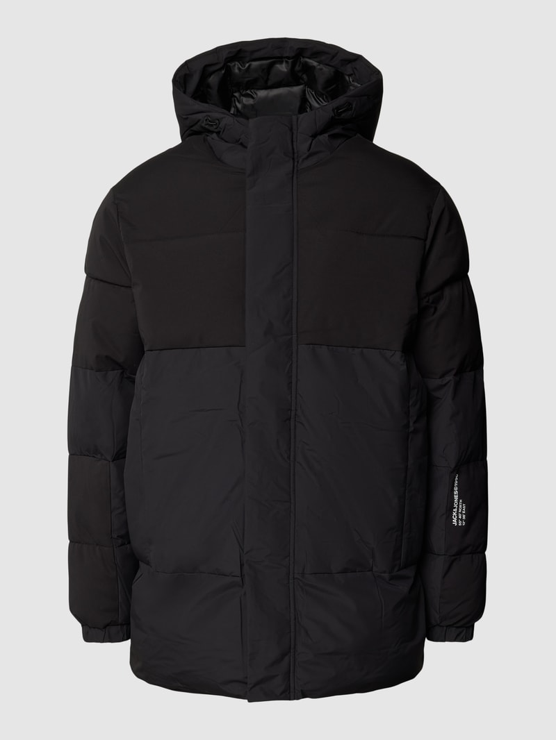 Steppjacke mit Kapuze Modell 'FORCE' in schwarz