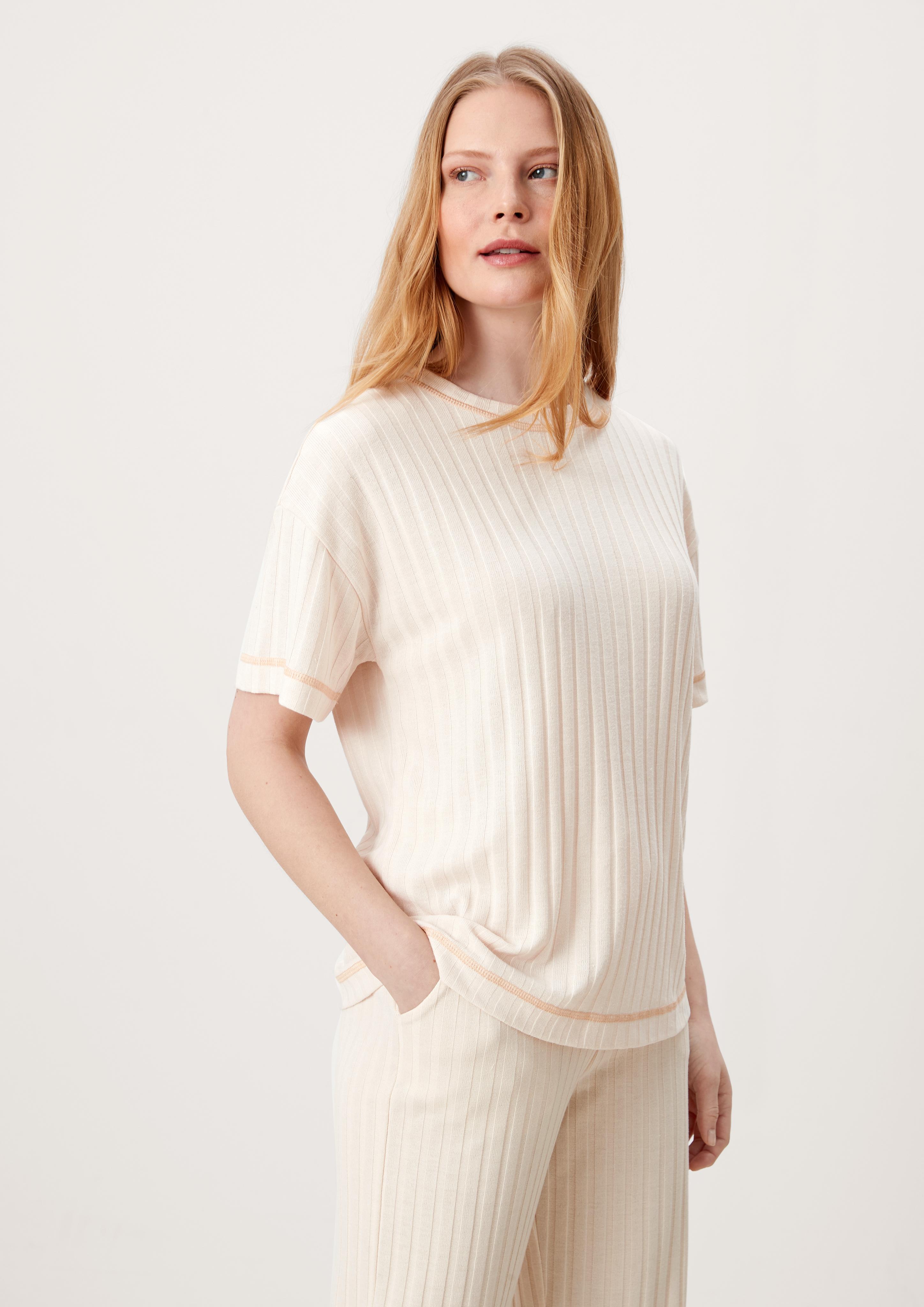 Pyjamaoberteil aus Rippware  6007046-8024