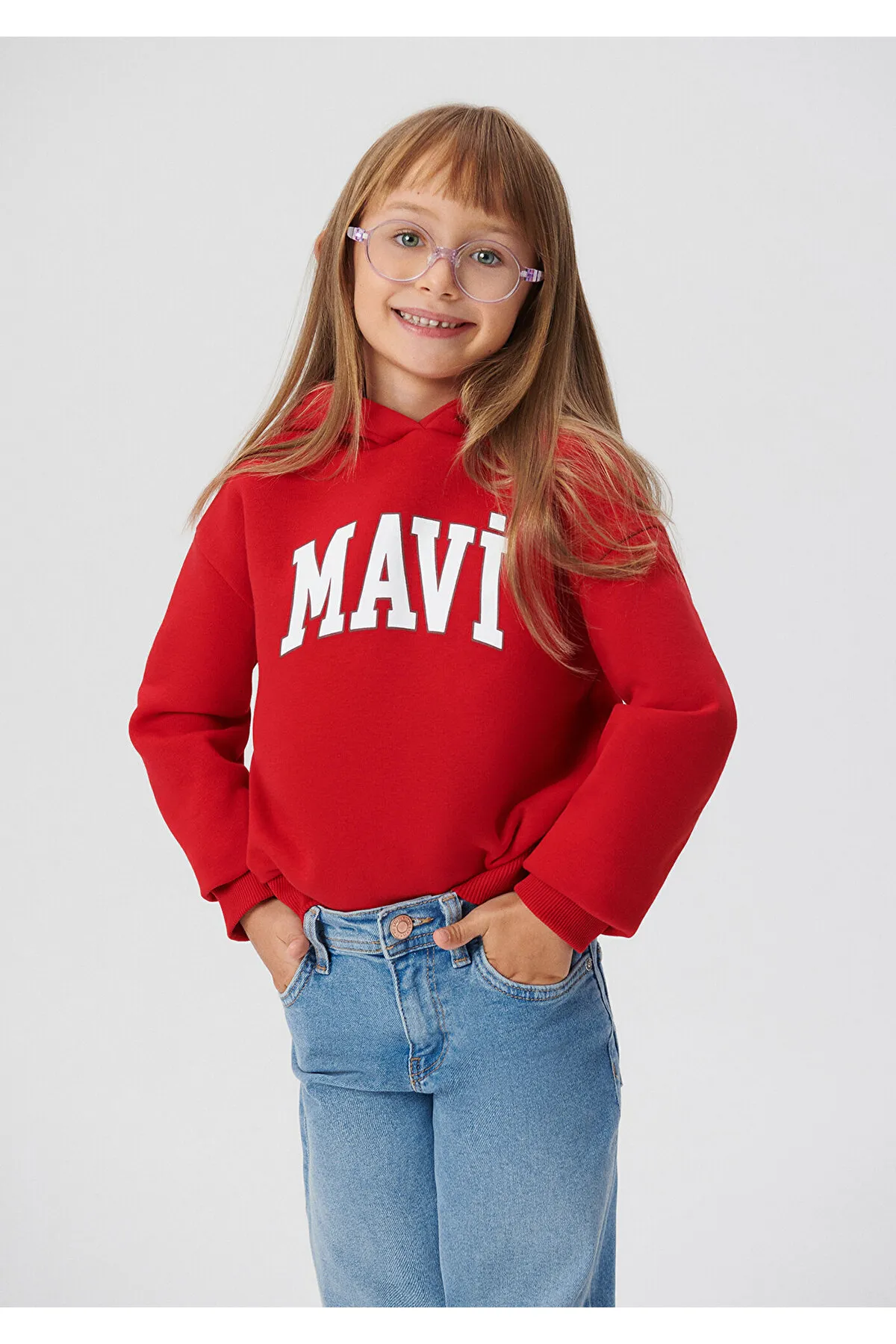 Mavi  Rotes Sweatshirt mit Kapuze und Logo-Aufdruck -7610035-86417