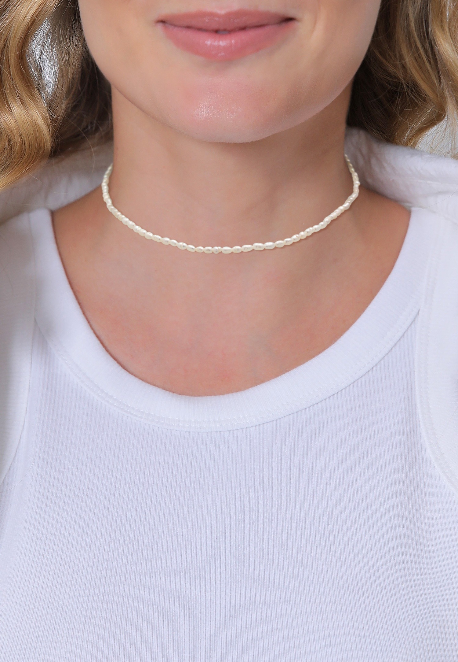 Elli PREMIUM Klassieke dameschoker met zoetwaterparels in 925 sterling zilver, verguld.