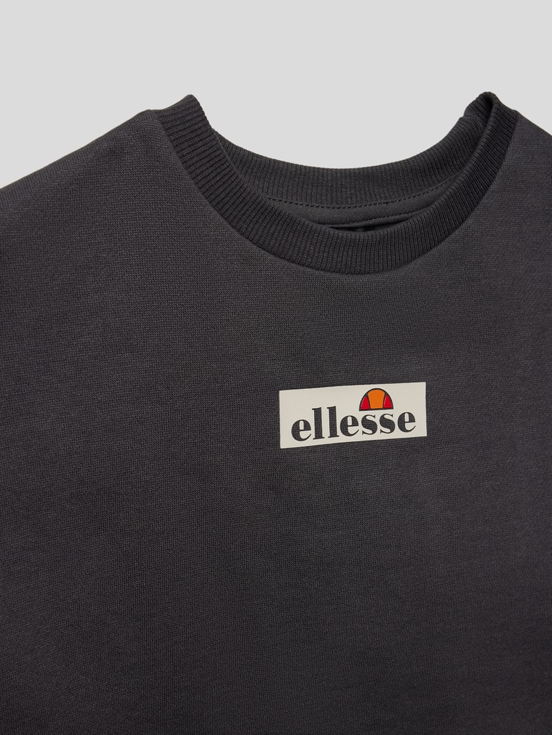 Sweatshirt mit Label-Print Modell 'Saliotto' in schwarz