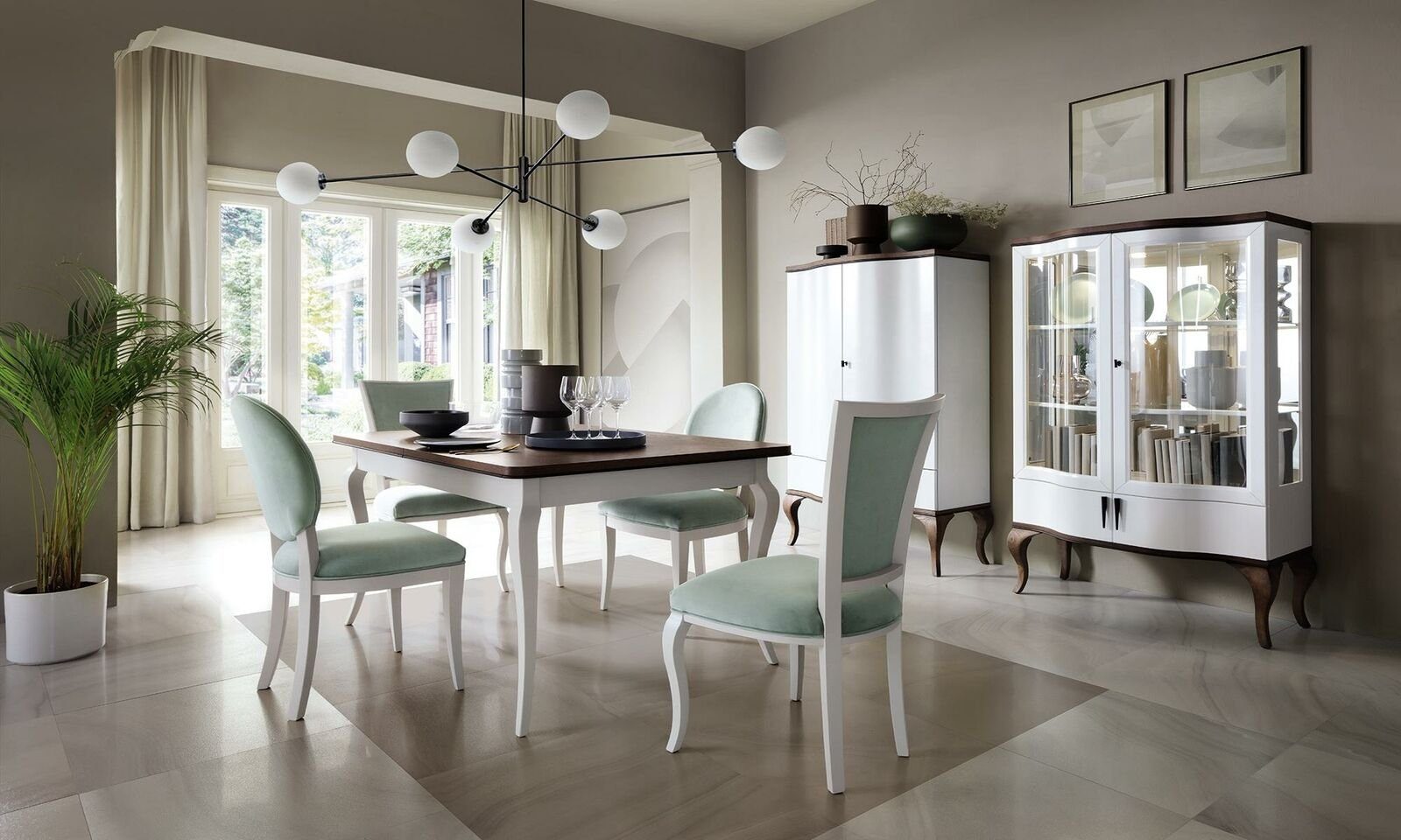 JVmoebel Esszimmer-Set Modern Esstisch Holz Esszimmer Garnitur 4x Stuhl Set Stühle 5 tlg.Set