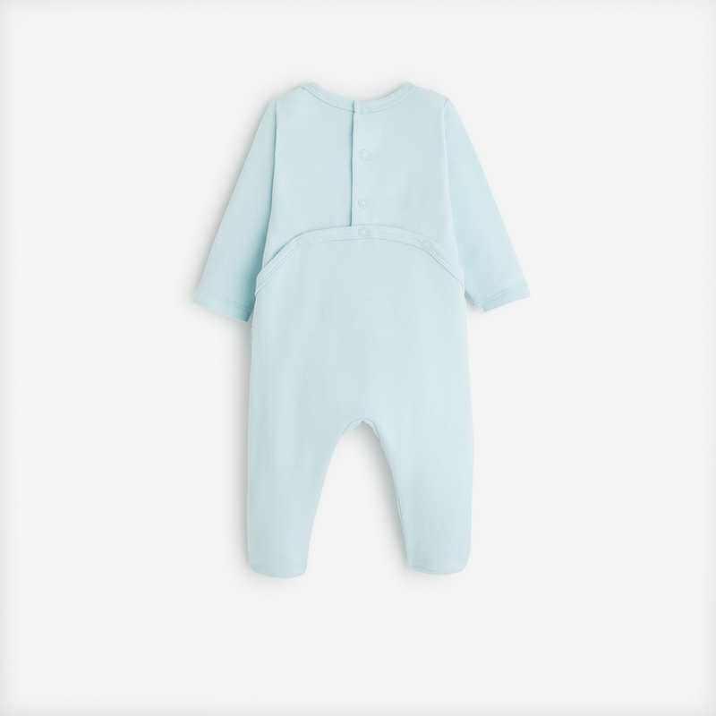 Pyjama motif chenille bébé mixte blanc bleuté naissance Catimini