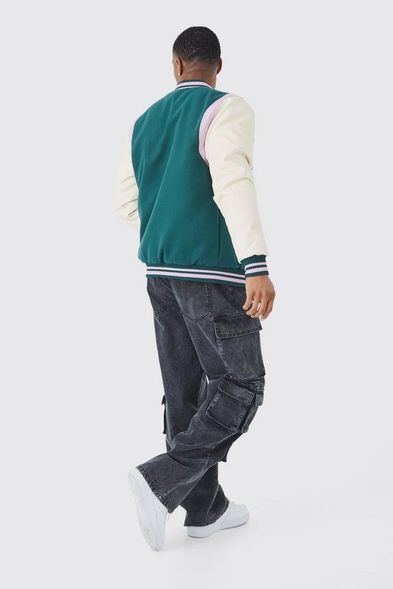 Melton PU-Jacke mit M-Aufnäher