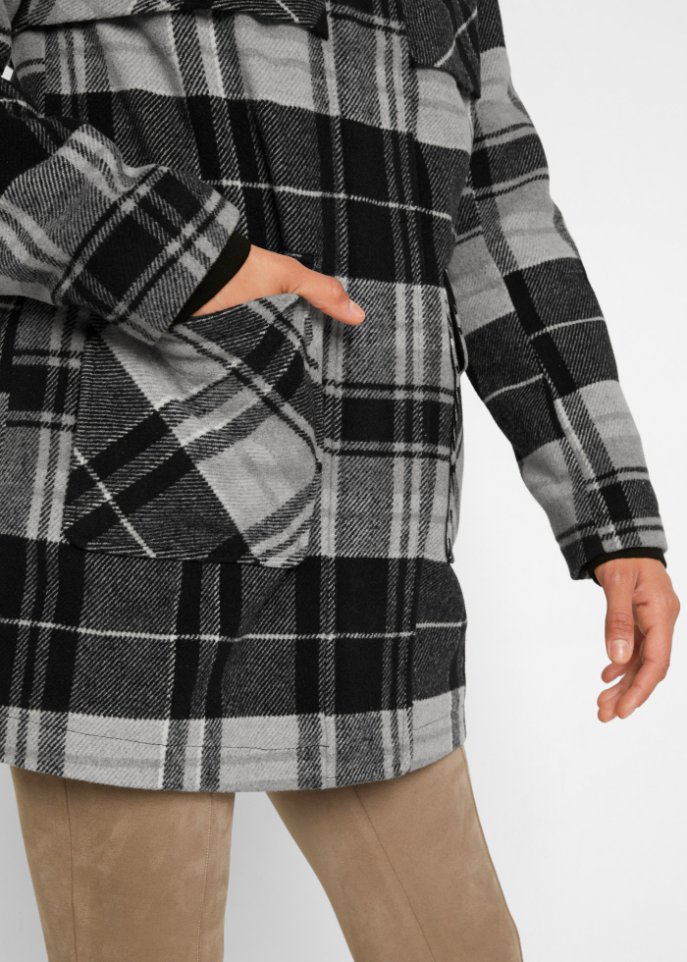 leicht wattierter Dufflecoat mit Kapuze