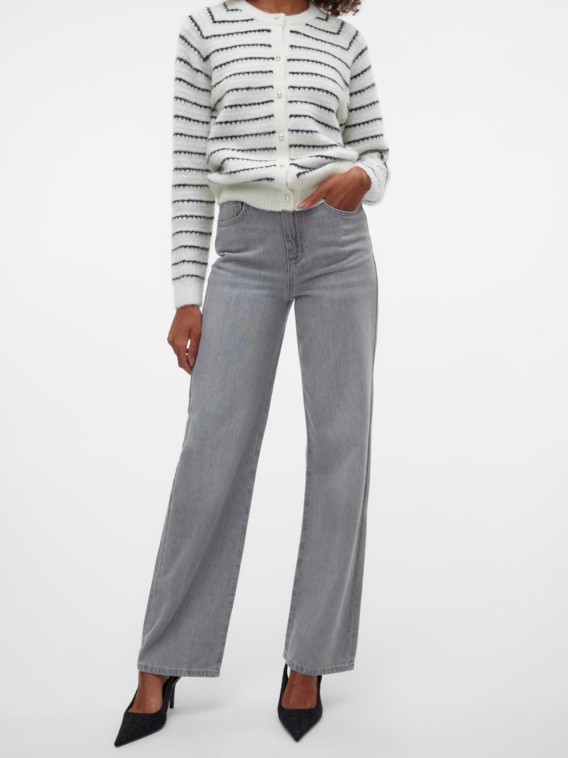 VMREBECCA Super High Rise Weiter Beinschnitt Jeans