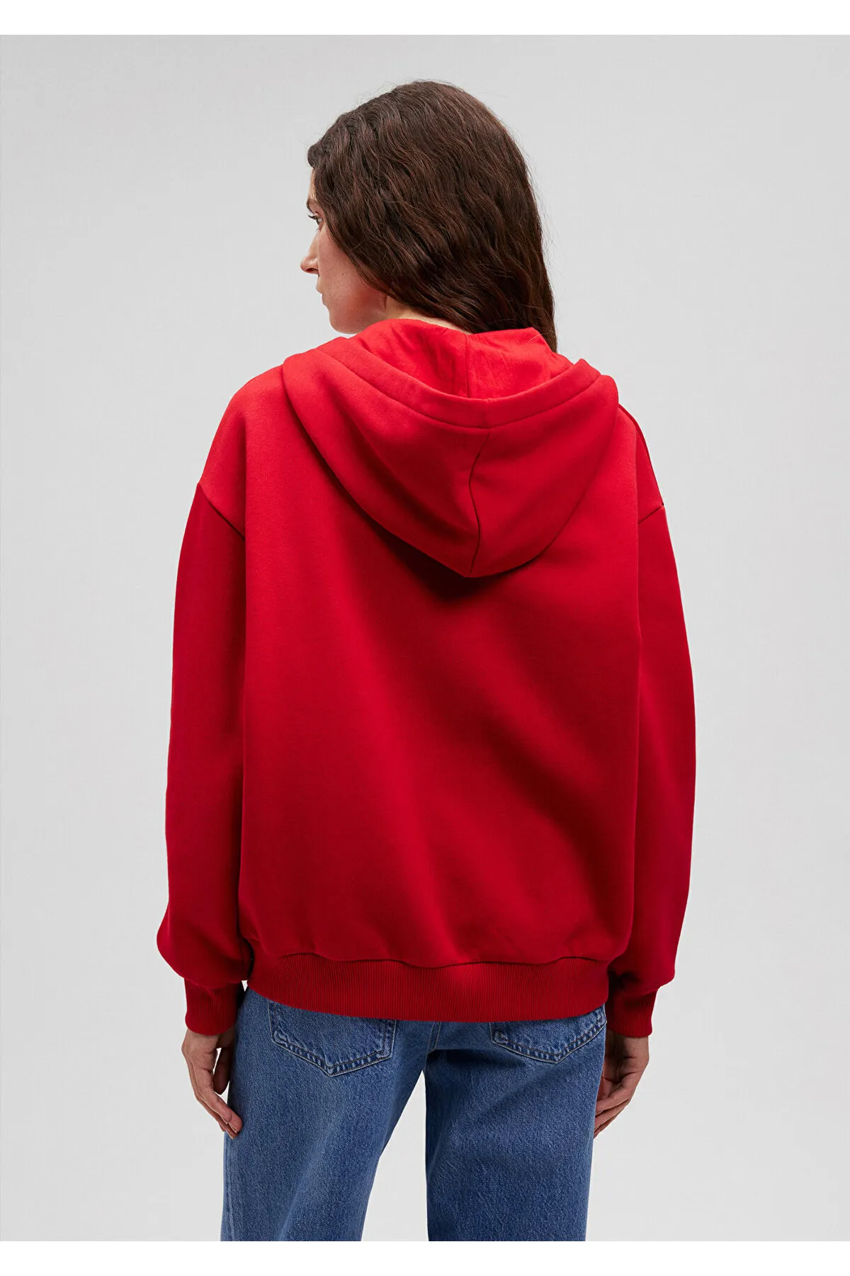 Mavi  Rotes Basic-Sweatshirt mit Kapuze und Reißverschluss 1611775-82054