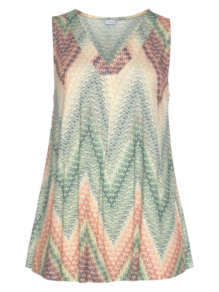 LASCANA Tanktop in grün-rost-aubergine-bedruckt günstig kaufen