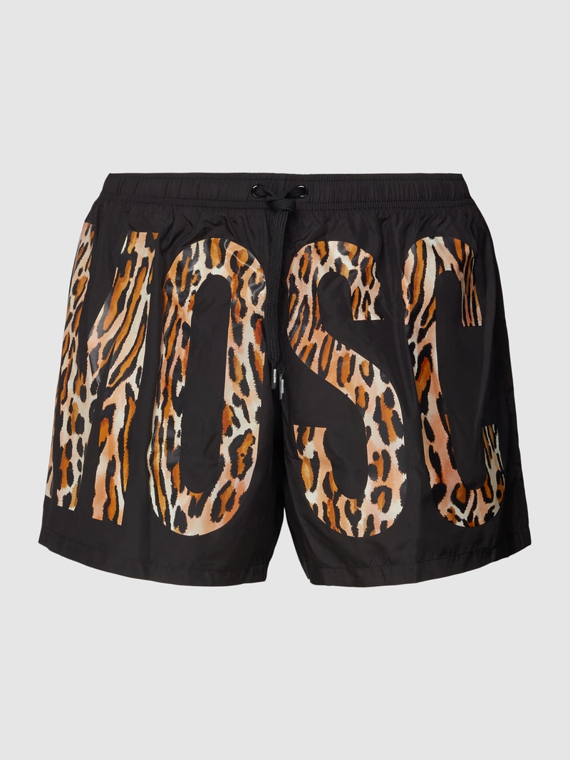 Badehose mit Logo-Print in schwarz