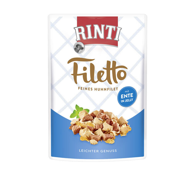 RINTI Hundenassfutter RINTI Filetto 24x100g Huhn & Ente