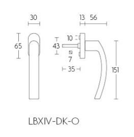 Formani 1503D027NMXX1 BASICS LB14-DK-O feronerie oscilo-batantă solidă, fără blocare, pentru dreapta, negru mat