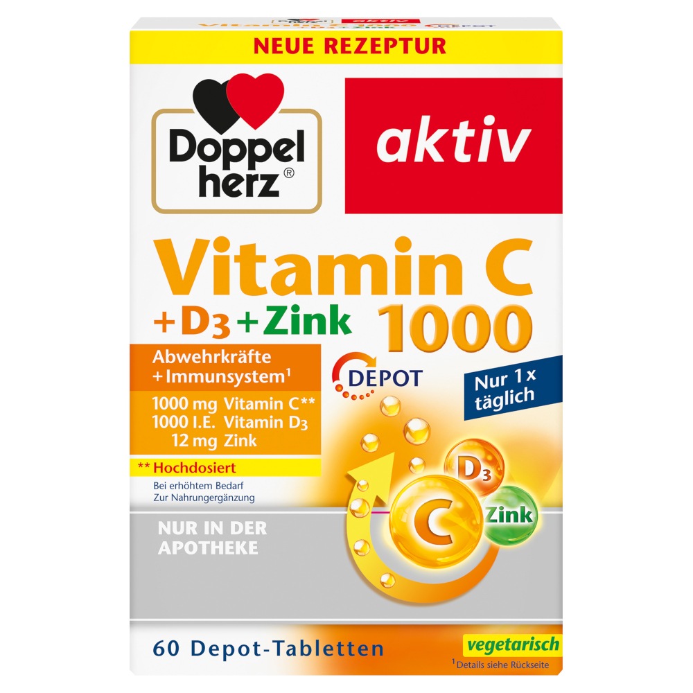 Vitamin C 1000+D3+Zink Depot Tabletten