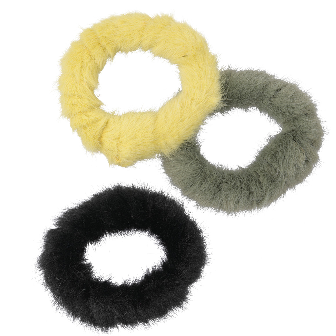 3 Haargummis in Fell-Optik