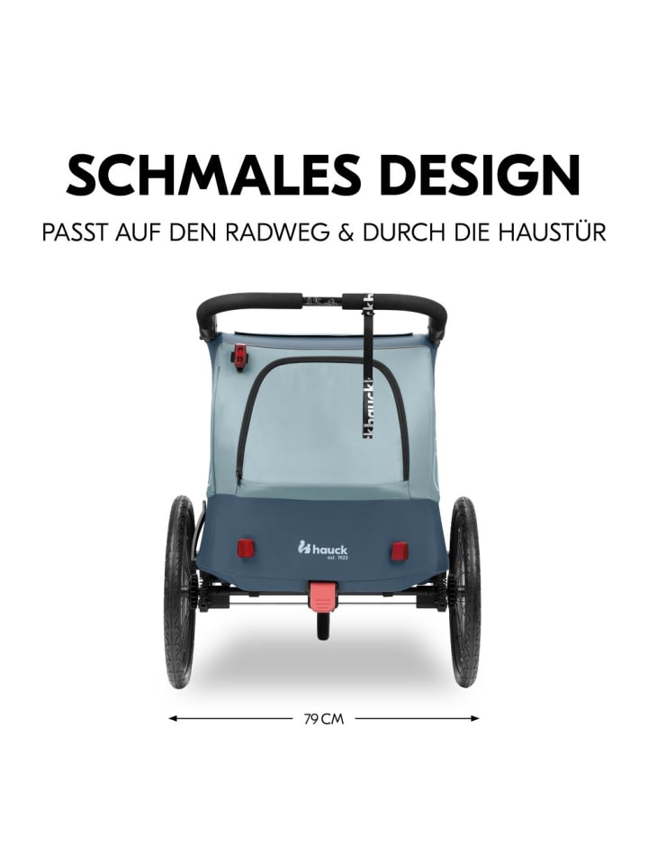 Hauck 2in1 Fahrradanhänger Dryk Duo Plus für 2 Kinder (bis in blau günstig kaufen onesize