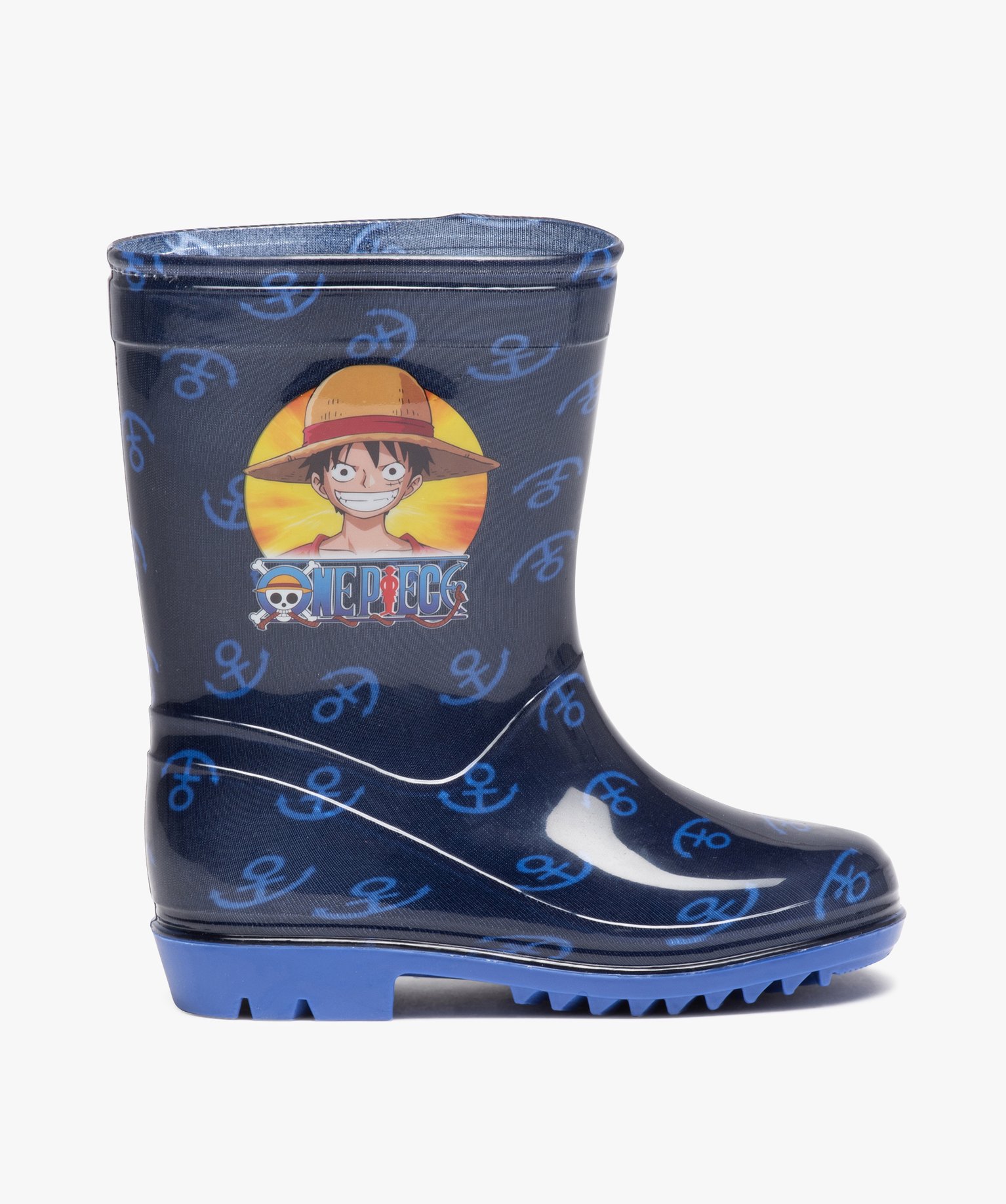 Bottes de pluie Garçon imprimées ancre marine - One Piece bleu | GEMO