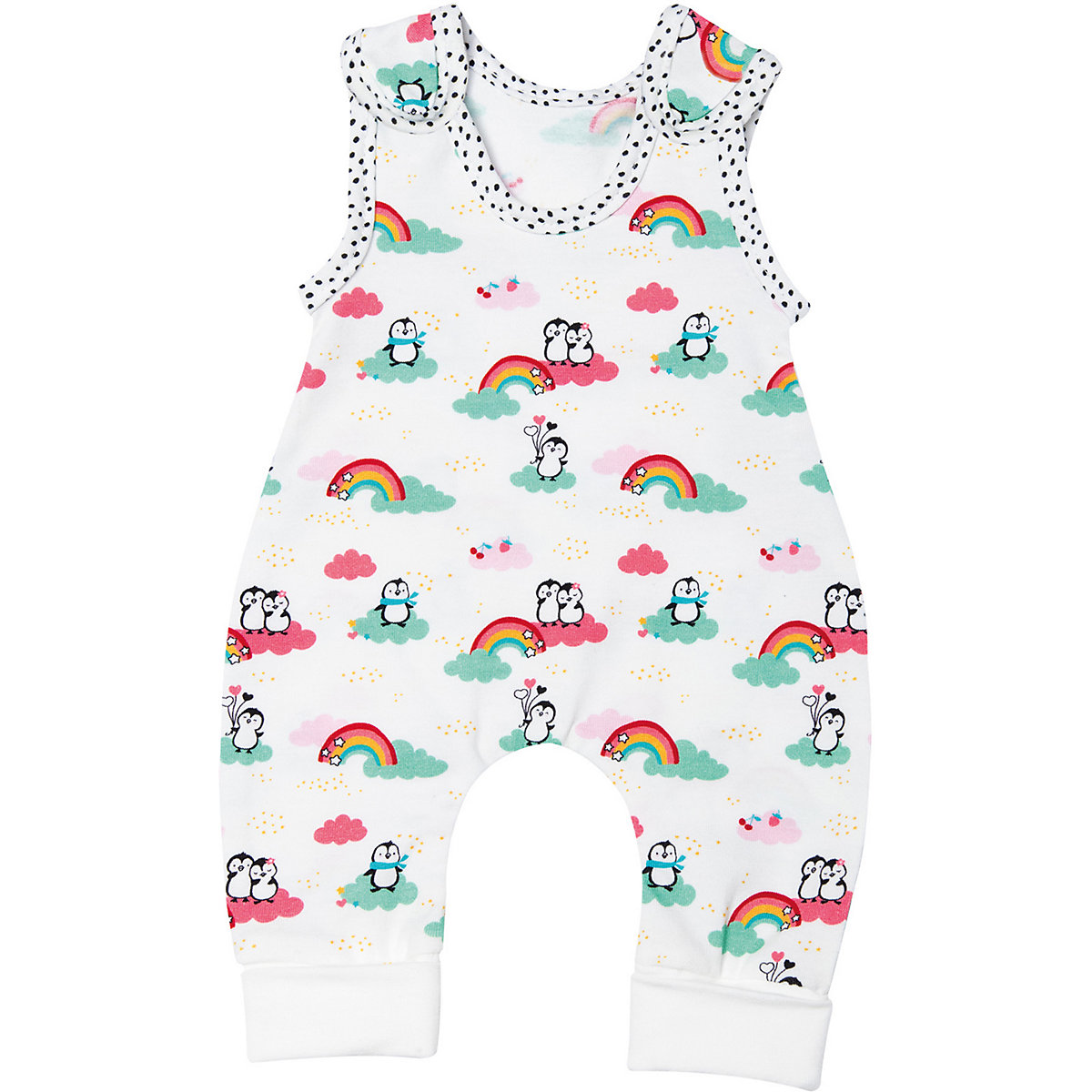 Puppen-Strampler mit T-Shirt Pinguin Pünktchen, Gr. 28-35 cm