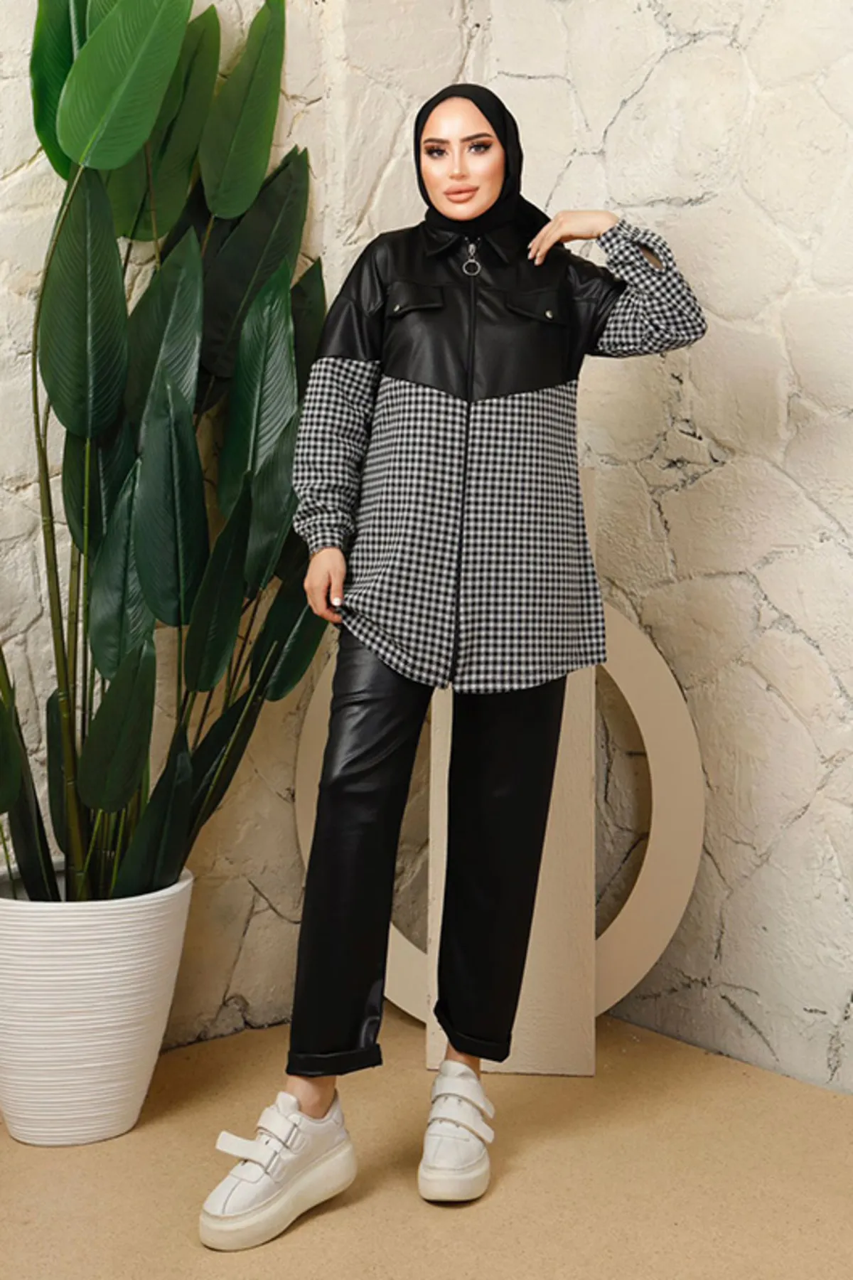 benguen  3416 Hijab-Doppelanzug Schwarz