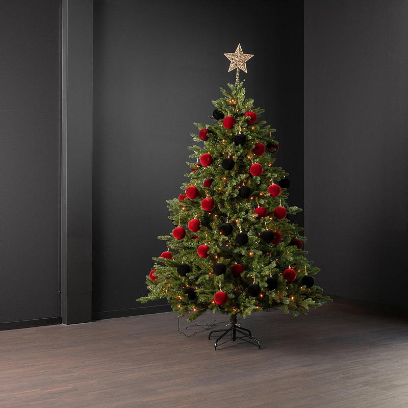 Home Julekule 4-pk 8 cm velur burgunder