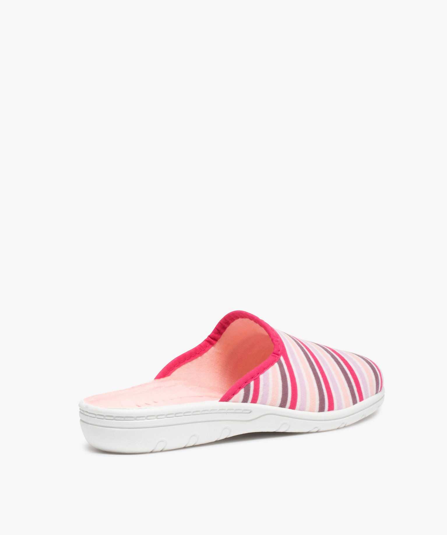 Chaussons femme mules confort en jersey rembourré rose | GEMO