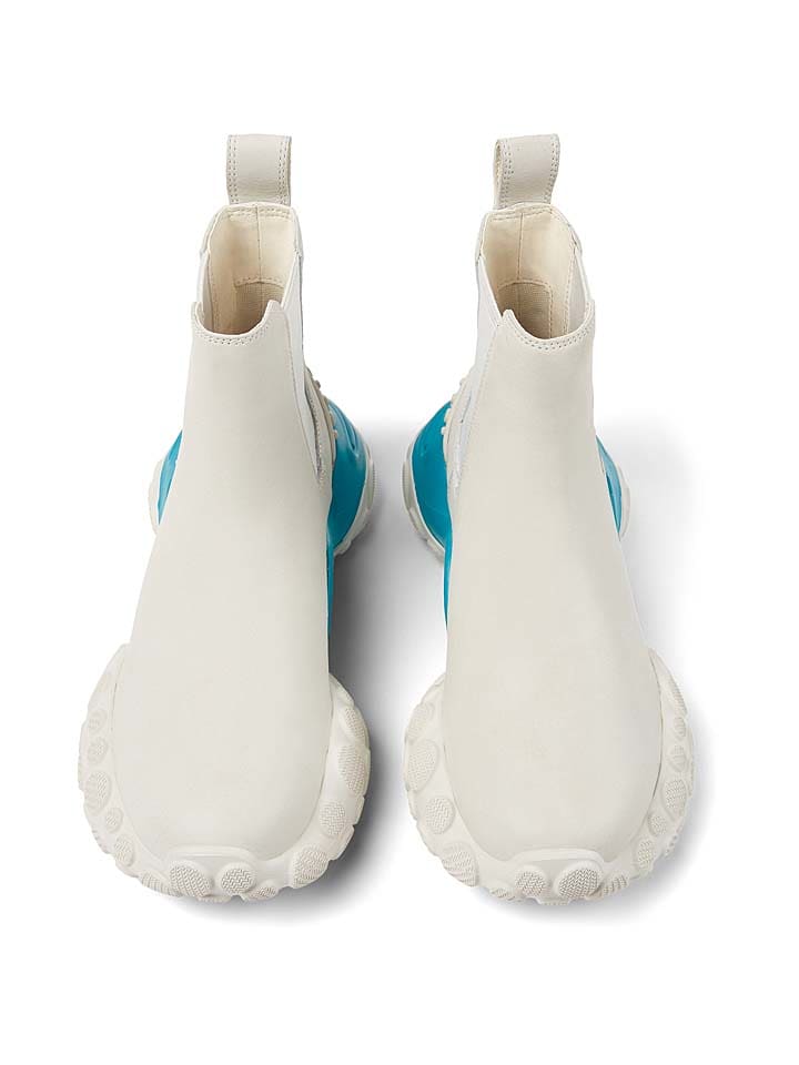 Camper Leder-Chelsea-Boots in Creme/ Türkis günstig kaufen