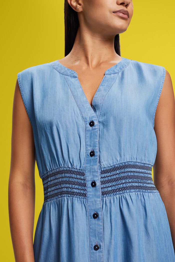 Ärmelloses Midikleid in Jeansoptik