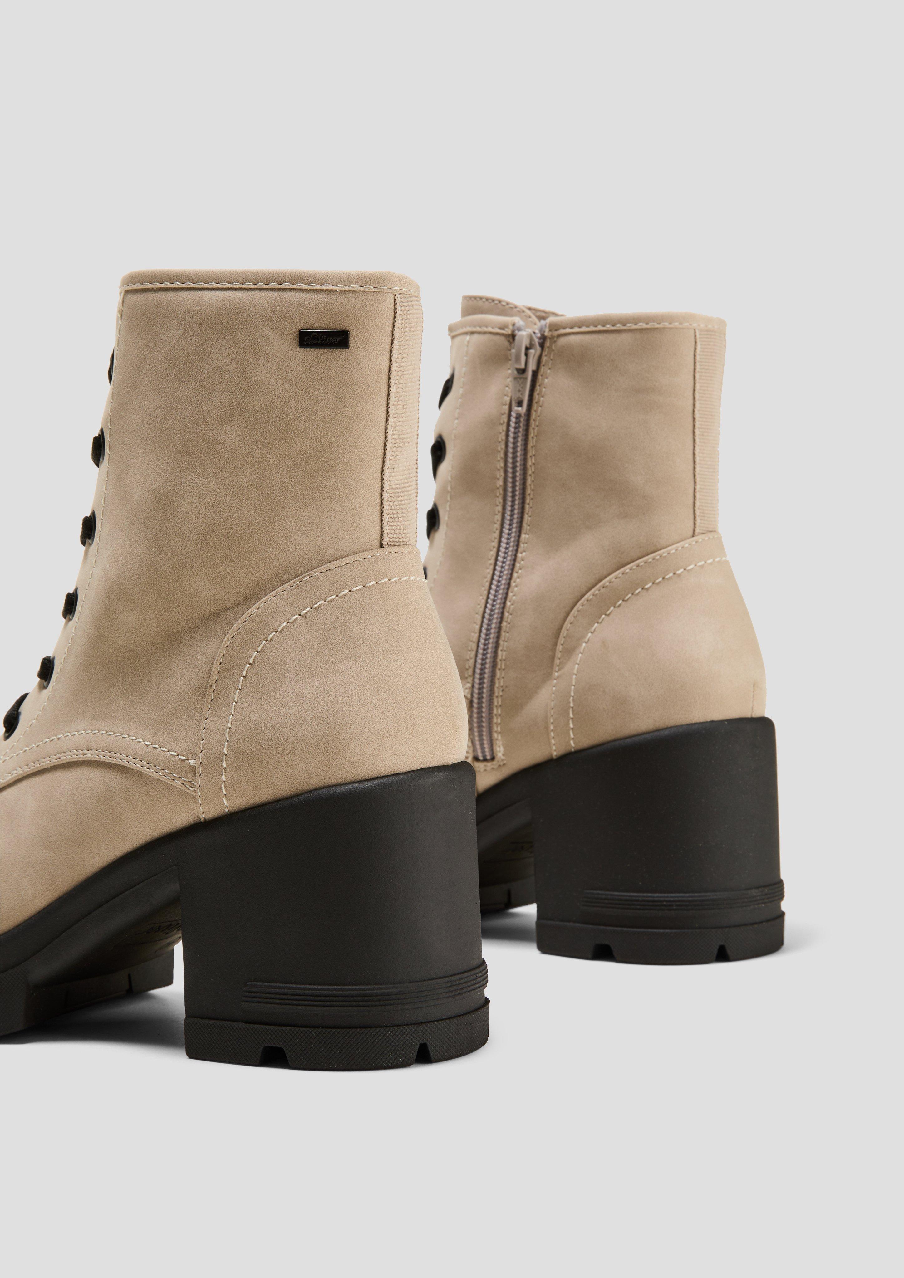 Stiefel mit Blockabsatz in Leder-Optik  6008283-341