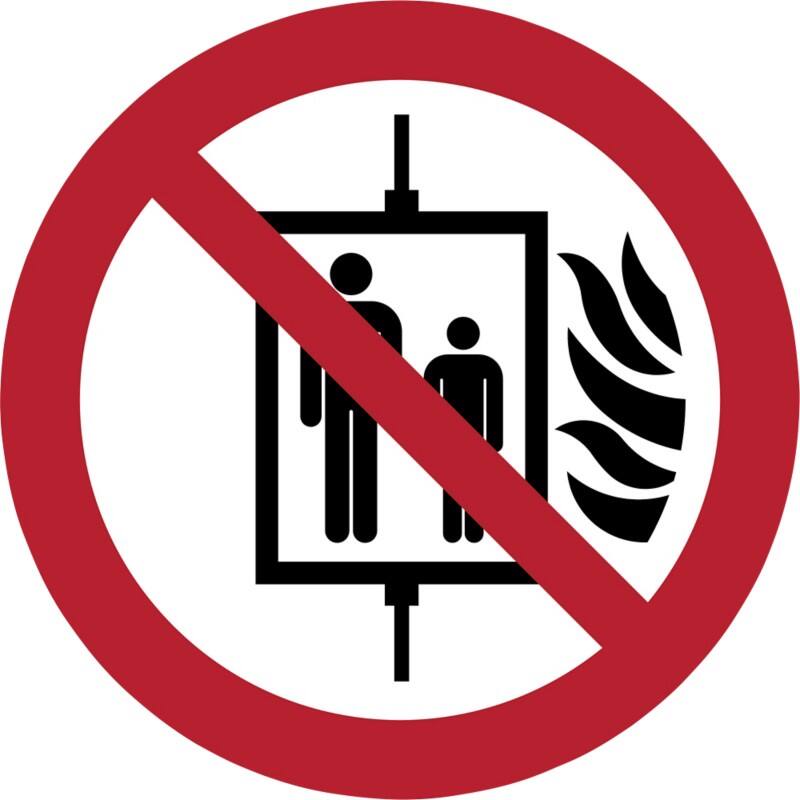 Djois Warnschild Aufzug im Brandfall nicht benutzen Klebstoff, einschraubbar PP (Polypropylen) 20 (B) x 0,14 (H) cm 3 Stück