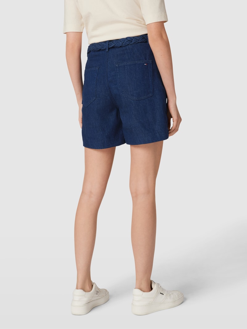 Jeansshorts mit Stoffgürtel Modell 'FLARE' in jeans
