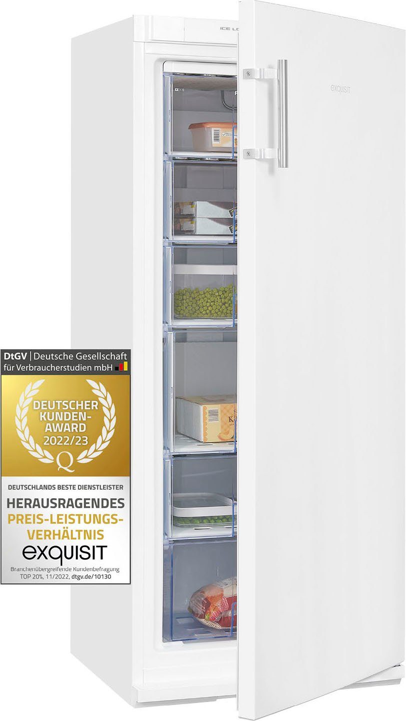 exquisit Gefrierschrank GS22-H-280E weiss, 145 cm hoch, 60 cm breit