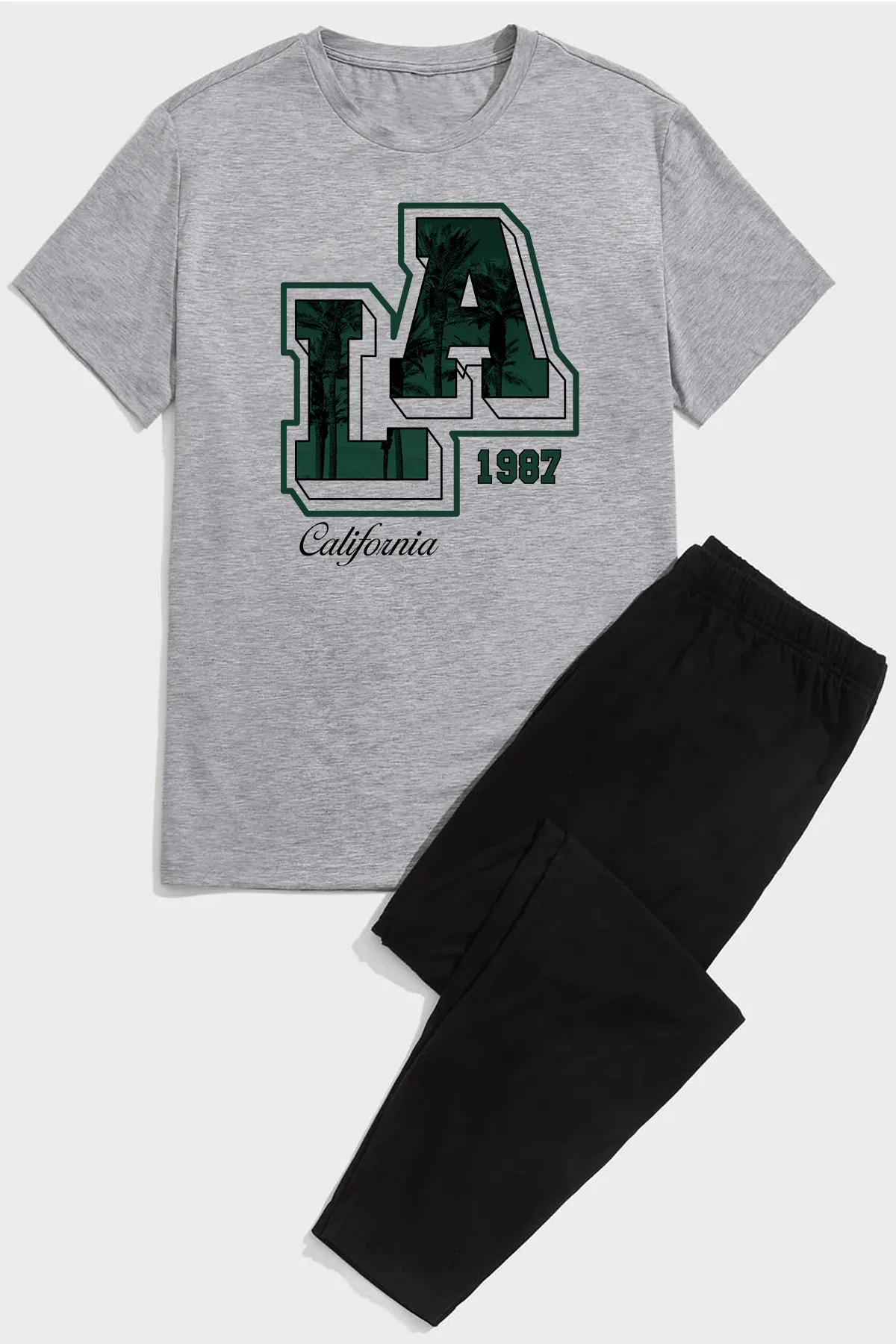 uyguntarz  Bedrucktes Unisex-Trainingsanzugset „Los Angles“.