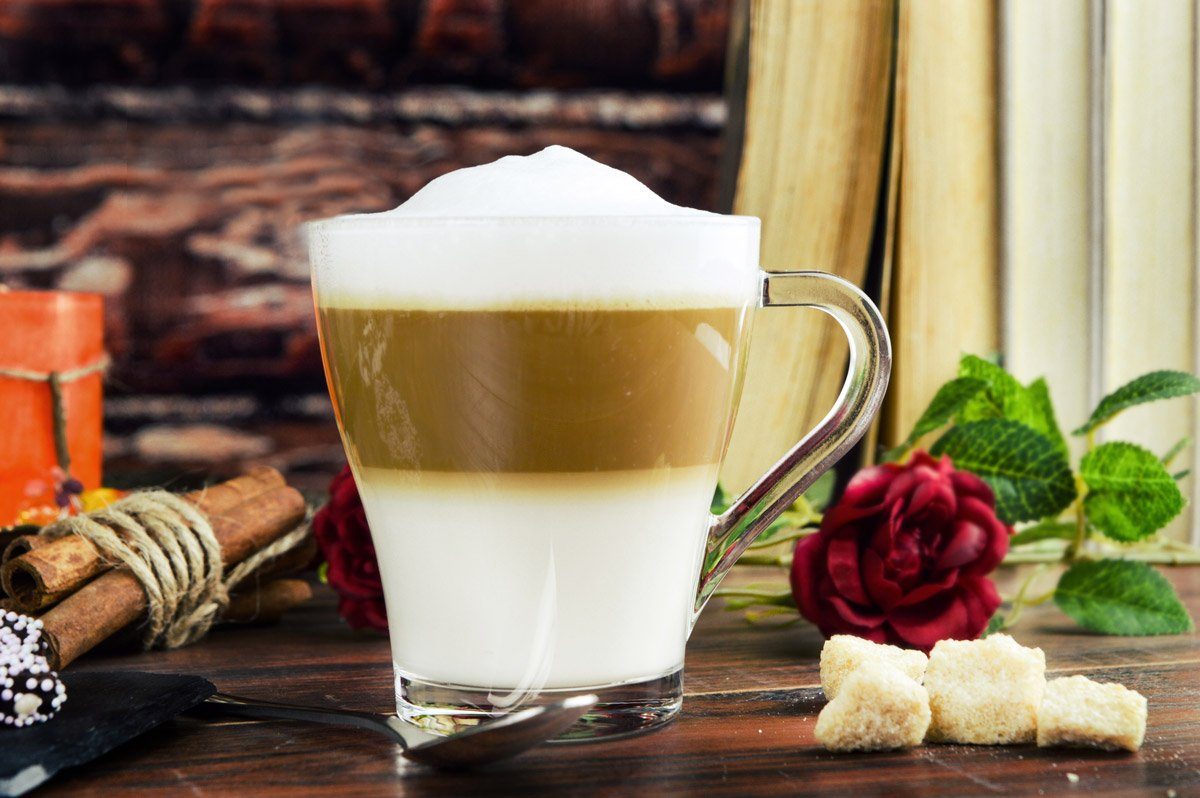 Sendez Gläser-Set 6 Cappuccino Kaffeegläser Teegläser 250 ml Henkel, Glas