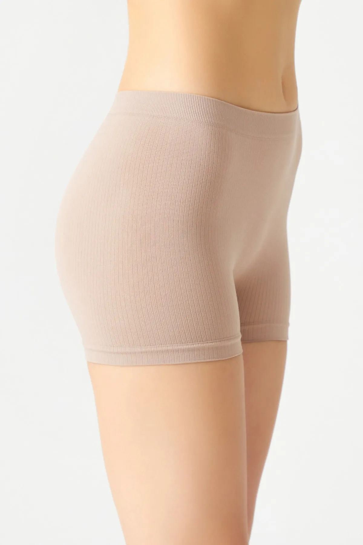 LOS OJOS  3-teilige gerippte nahtlose Boxershorts 3xboyshort