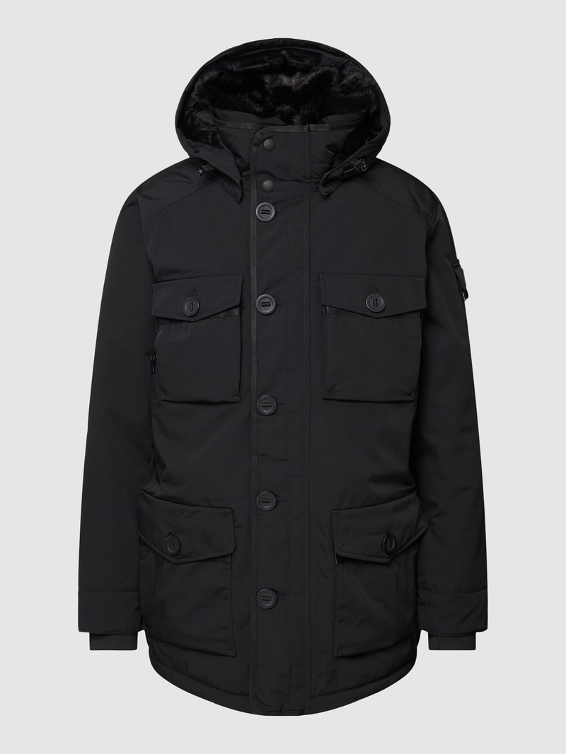 Jacke mit herausnehmbarer Kapuze Modell 'DISCOVERY' in schwarz