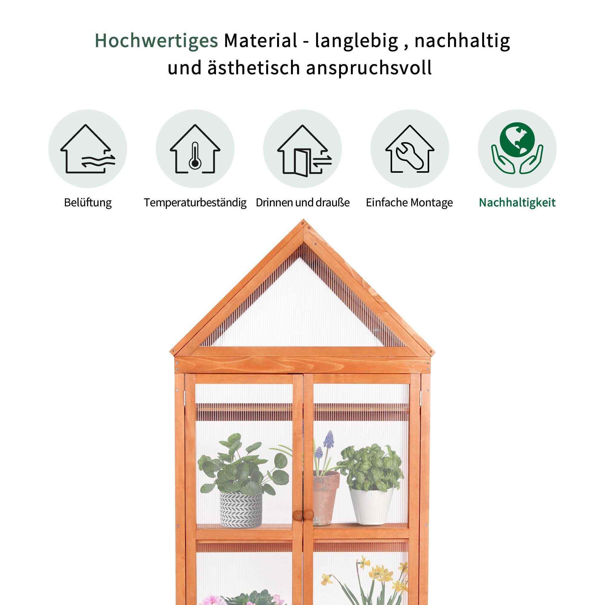 MCombo Anlehngewächshaus MCombo 3 Etage Gewächshaus Treibhaus 0800, Aufzuchtschrank Treibhaus Pflanzenhaus Tomatenhaus, 47 x 80 x 149 cm