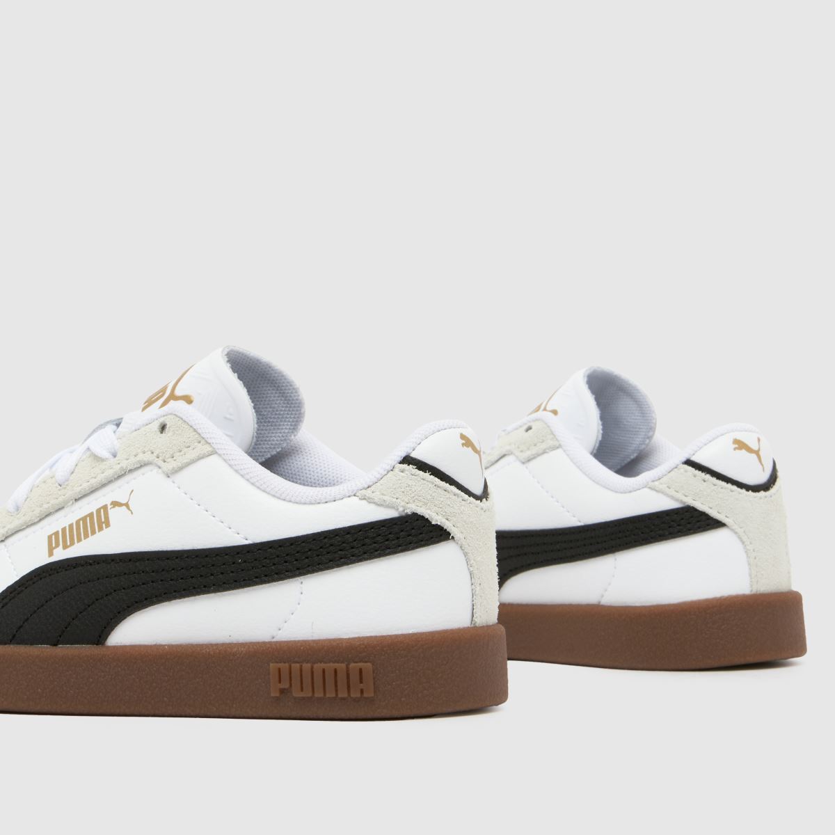 PUMA vita och svarta Club II Era Junior-sneakers