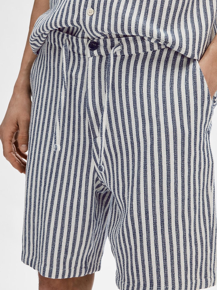SELECTED HOMME Shorts in Blau/ Weiß günstig kaufen
