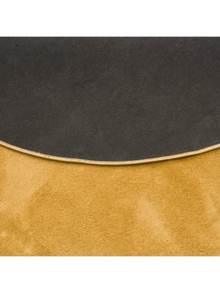 Pergamon Hochflor Langflor Teppich Super Soft Melia Rund in Curry günstig kaufen