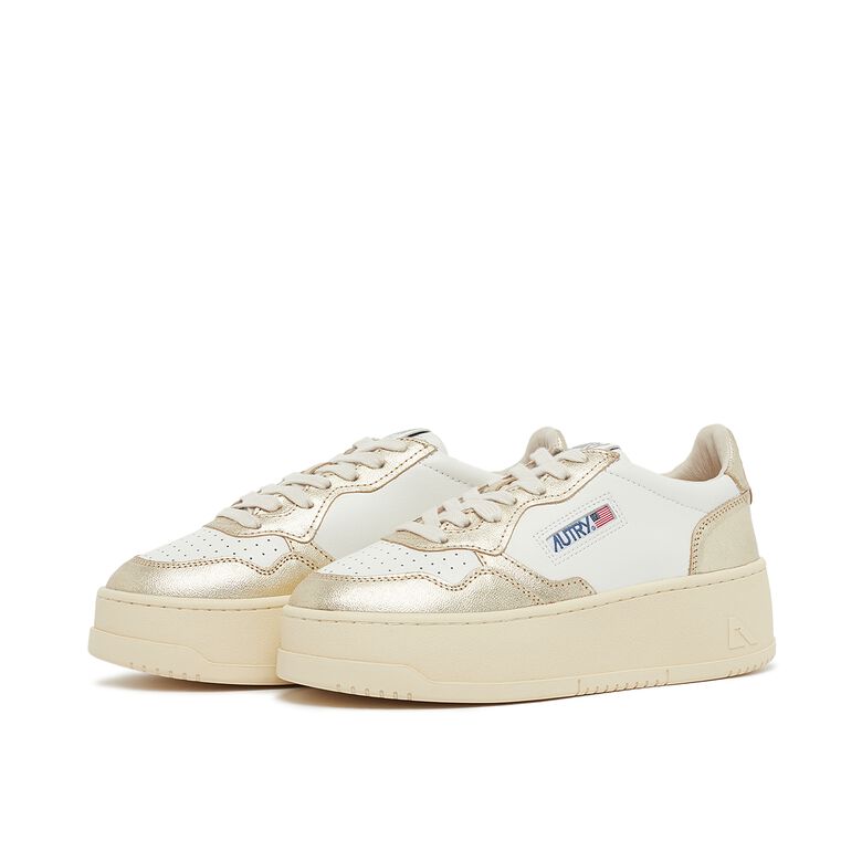 Autry Wmns Medalist Platform Leat/Leat wht/platinum