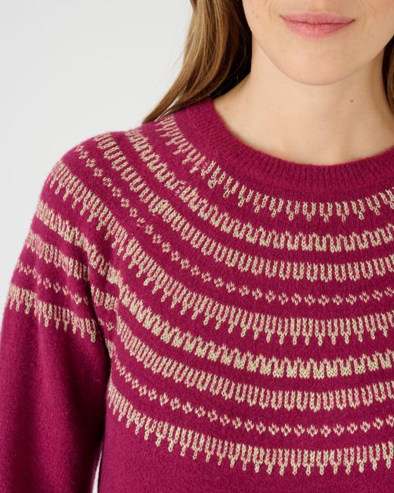 Pull jacquard brillant